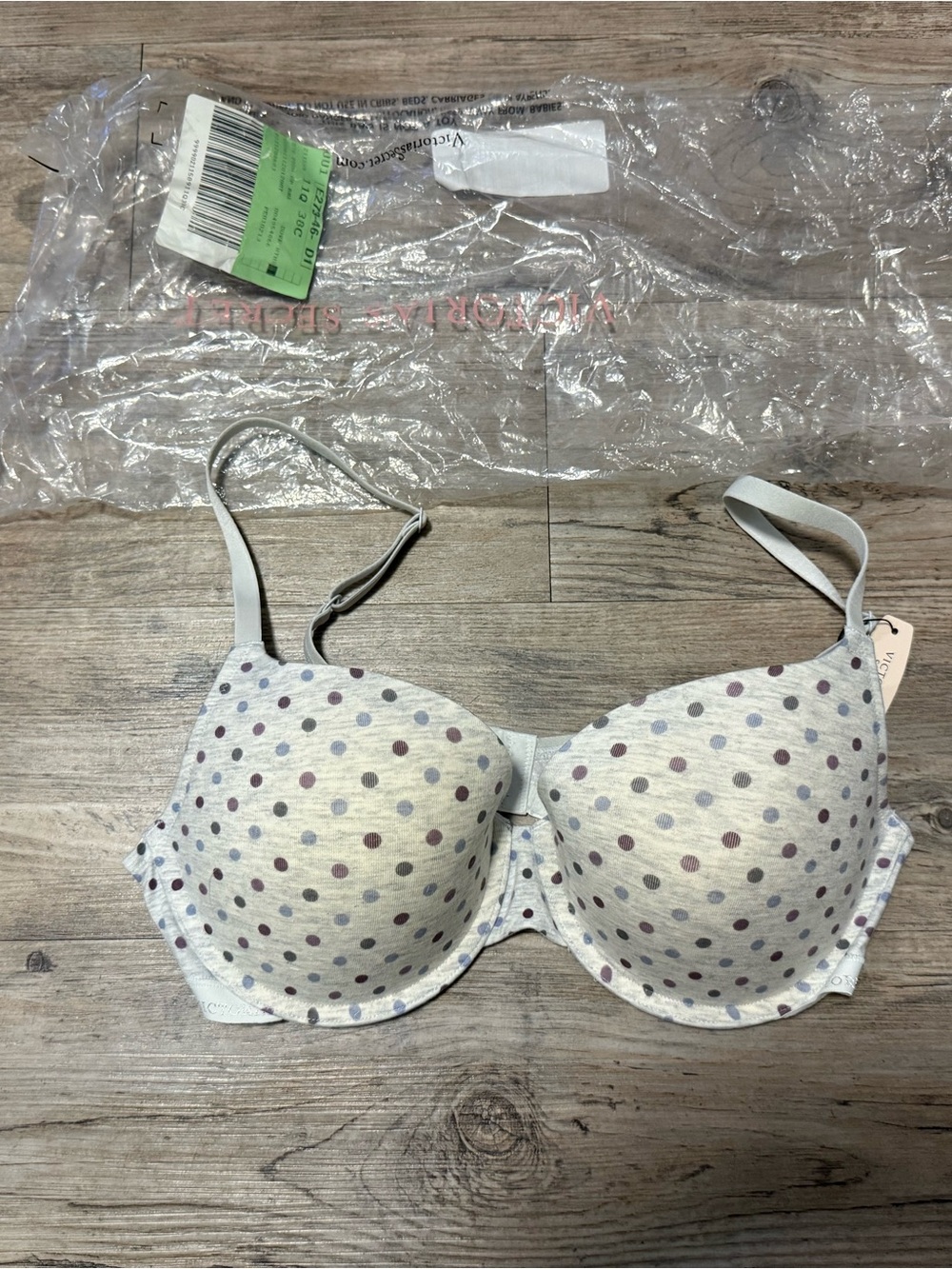NWT Victoria’s Secret 38C Cotton Polka Dot Push-Up Bra Discontinued